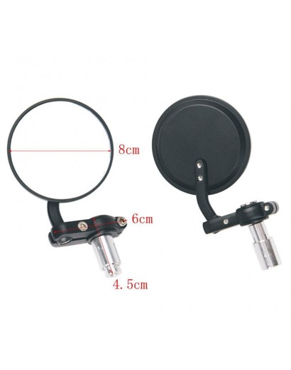 Universal Motorcycle Rearview Side Mirror - 3.8 Inch Round Handlebar E