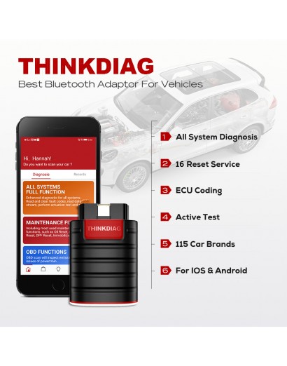 Thinkdiag obd2 all system bluetooth code reader scanner andriod