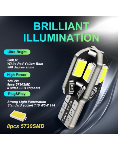 20PCS W5W T10 LED Bulbs...