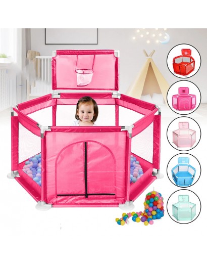 2 in 1 6-Sided Baby Playpen...