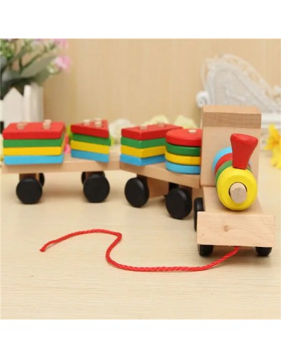Wood Puzzle Train Toys...