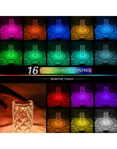 LED Crystal Table Lamp RGB...